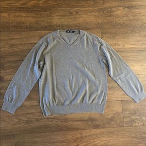 J Crew Mens Sweater Size L Brown Cotton Cashmere V-Neck